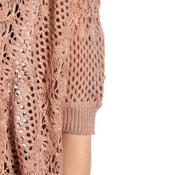 Crochet Knit Cropped Top Dusty Rose - Picture 4 of 7